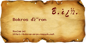 Bokros Áron névjegykártya
