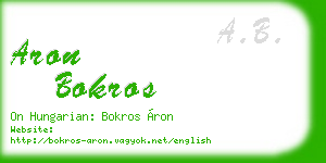 aron bokros business card