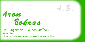 aron bokros business card